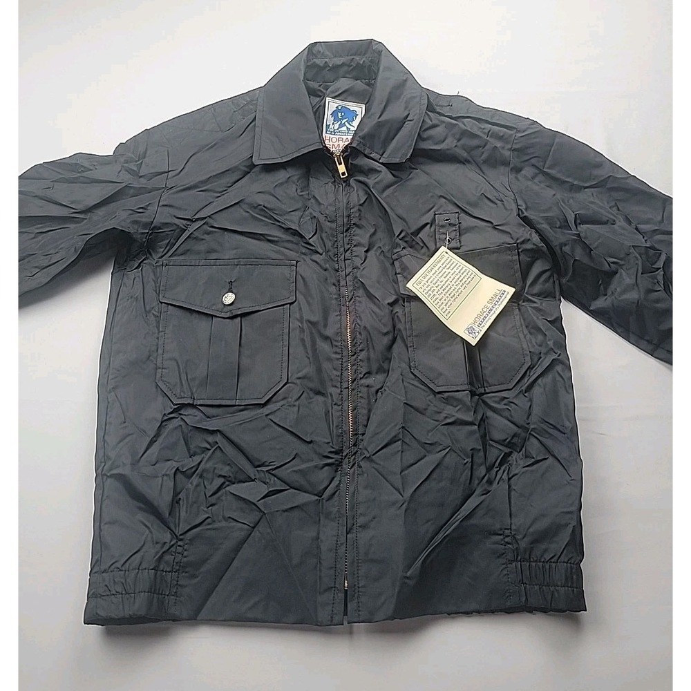 Vintage 60's-70's Horace Small Recruit Jacket XSm Black Full Zip Made Usa New